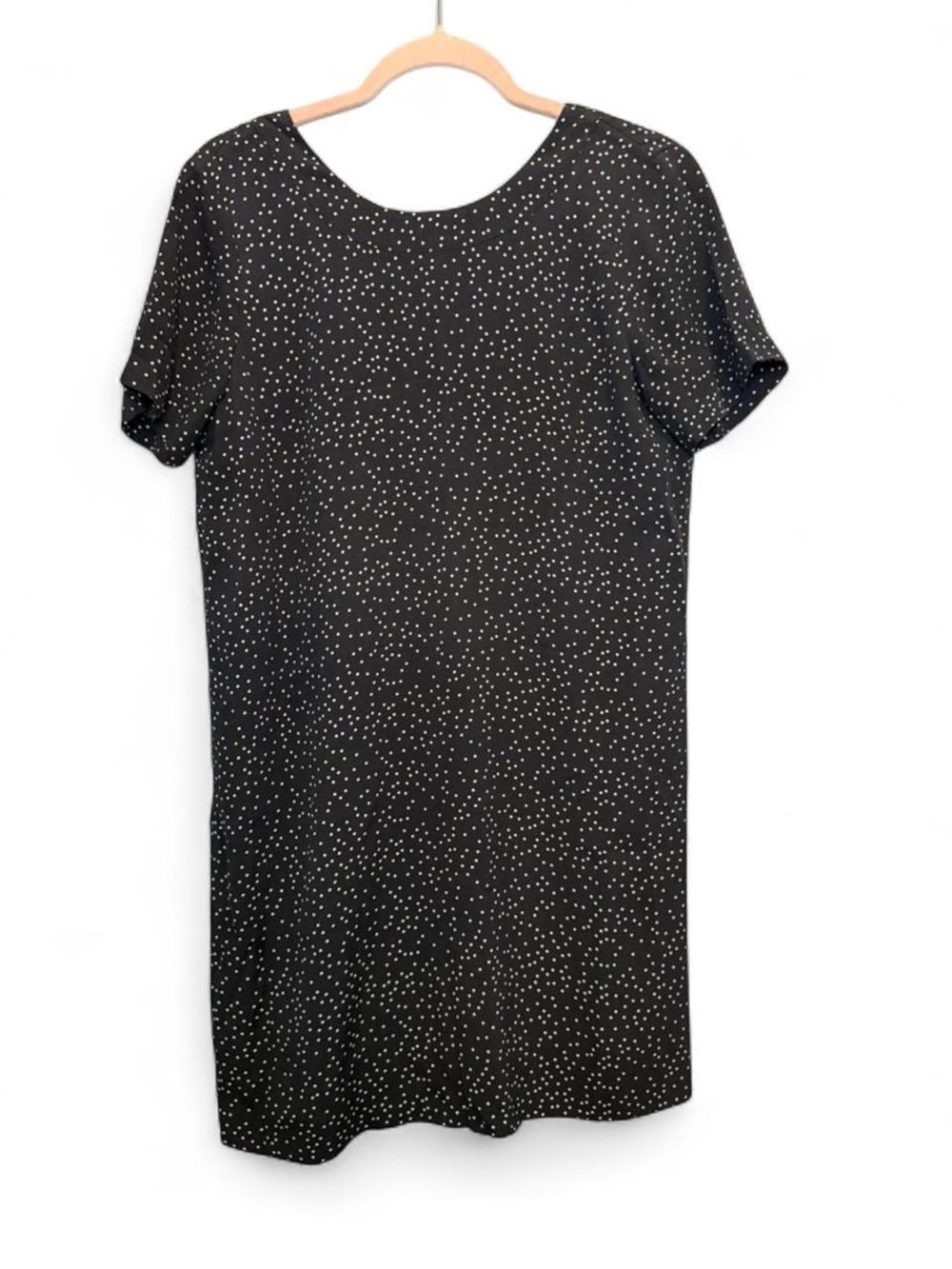 Madewell Zip-Back Shift Dress in Dot Scatter Black White Polka Dot Size 2